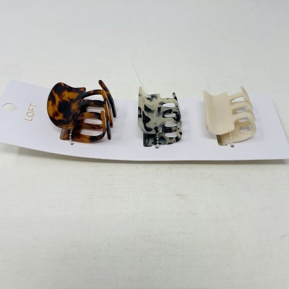 Ann Taylor LOFT Mixed Tortoiseshell Print Hair Clip Set of 3 Style 900573 $25 - Picture 6 of 8